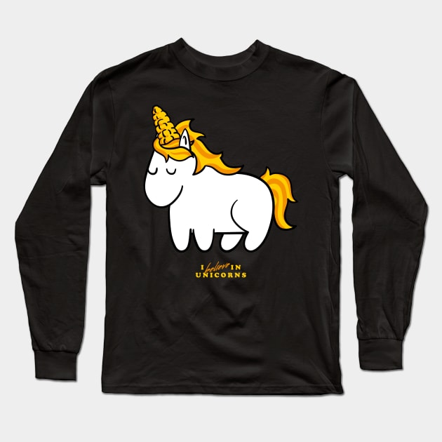 I Believe in Unicorns Long Sleeve T-Shirt by zawitees